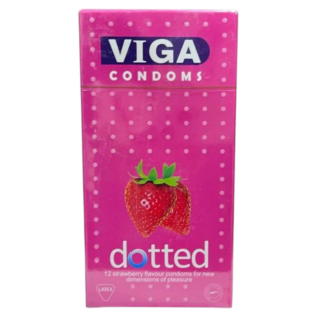 VIGA CONDOMS STRAWBERRY DOTTED 12PCS