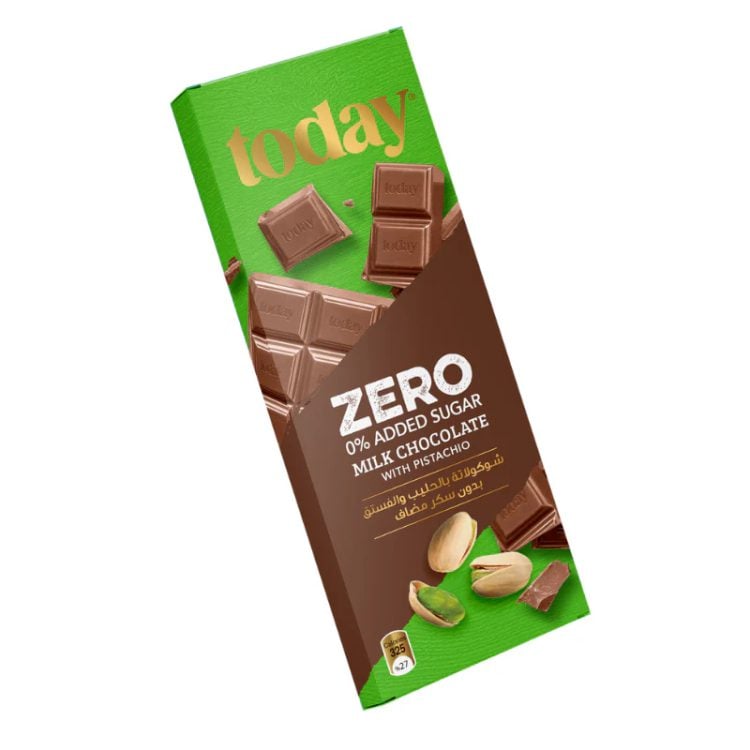 TODAY MILK CHOCOLATE WITH PISTACHIO ZERO SUGAR 65G
