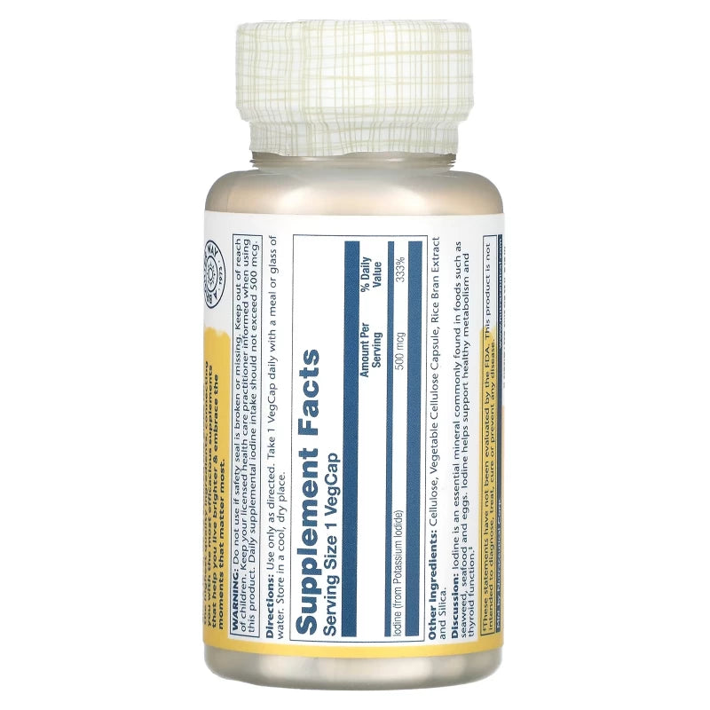 SOLARAY IODINE 500MCG 30TAB