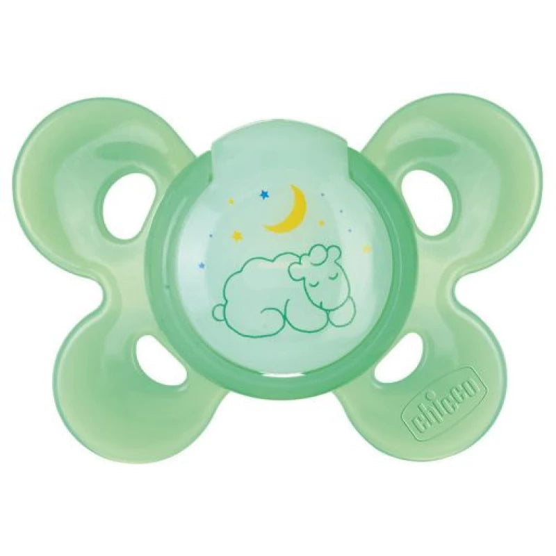CHICCO PHYSIO COMFORT SOOTHER SILICONE 4+ GLOWING