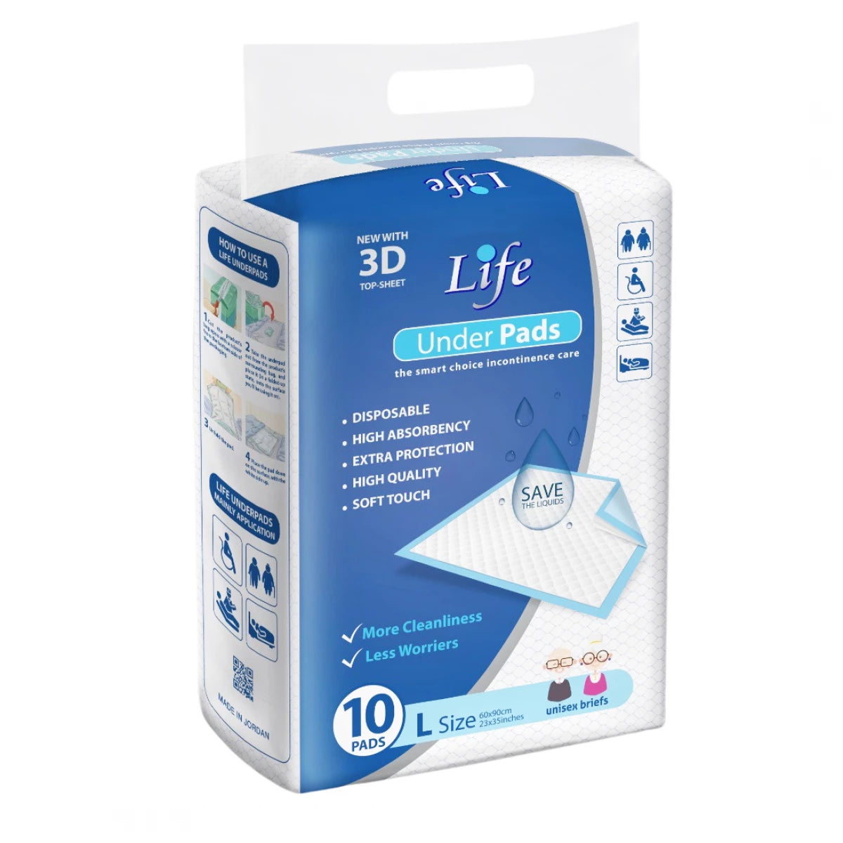 LIFE UNDER PADS L 60*90CM 10OCS