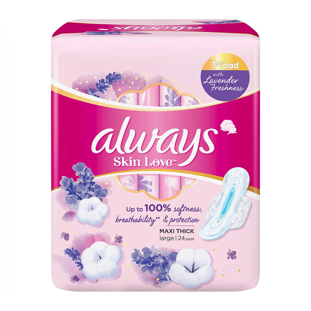 ALWAYS DIAMOND COTTON SOFT THICK 24 PADS