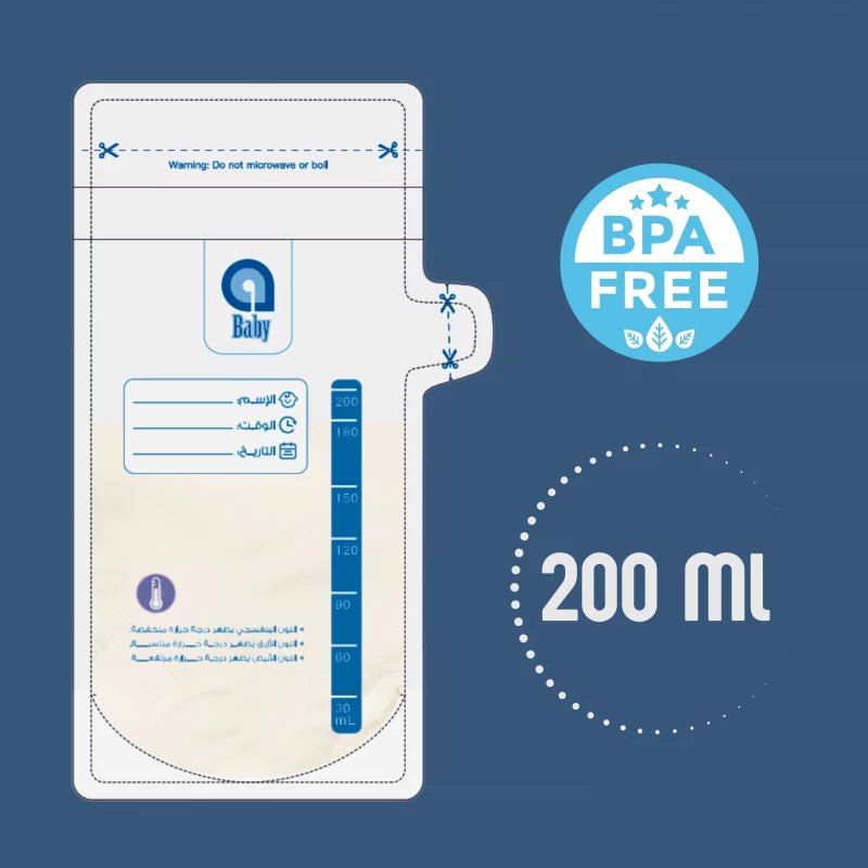 A BABY THERMO SENSITIVE MILK STORAGE BAG 200ML*20PCS