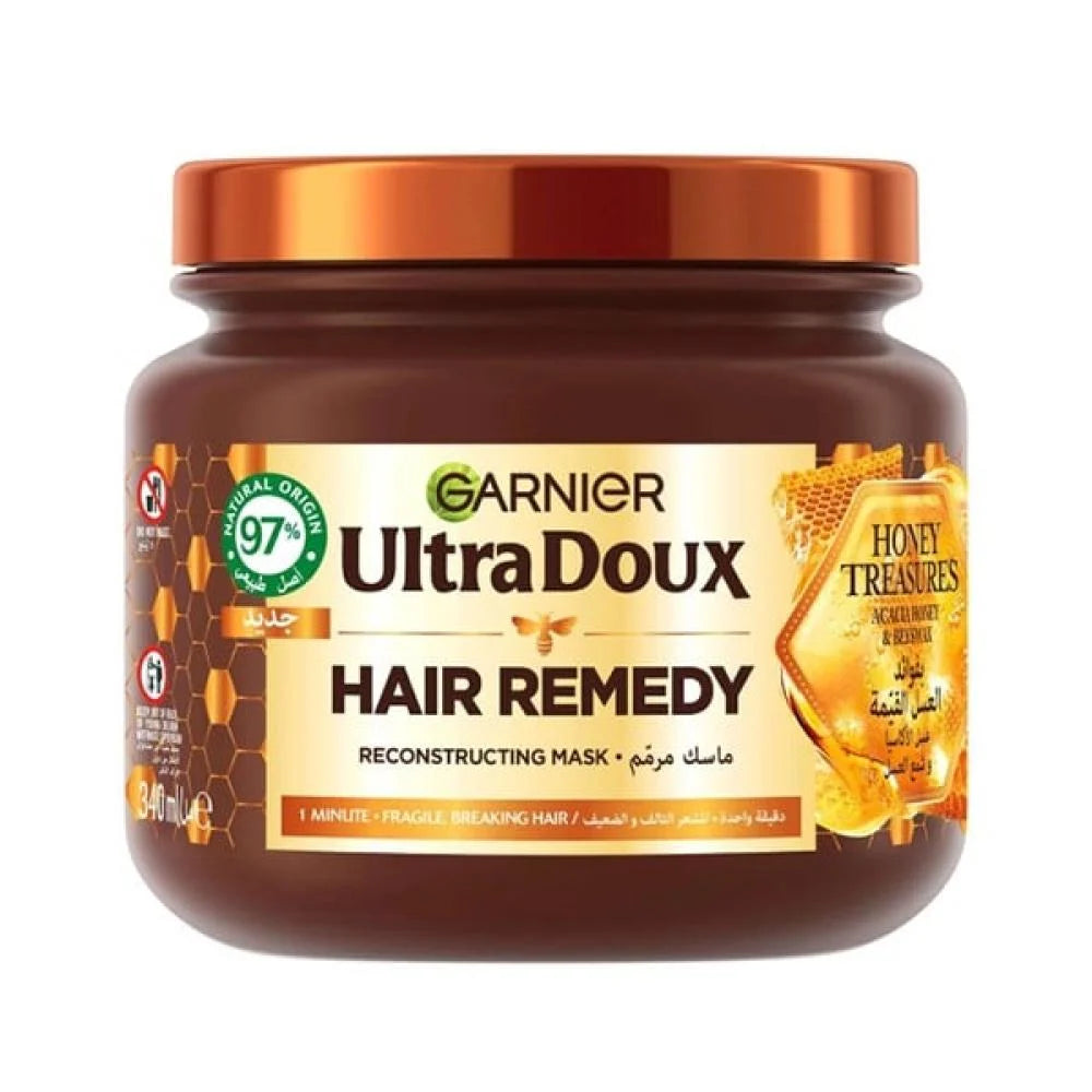 GARNIER ULTRADOUX HAIR REMEDY HONEY TREASURES MASK 340ML