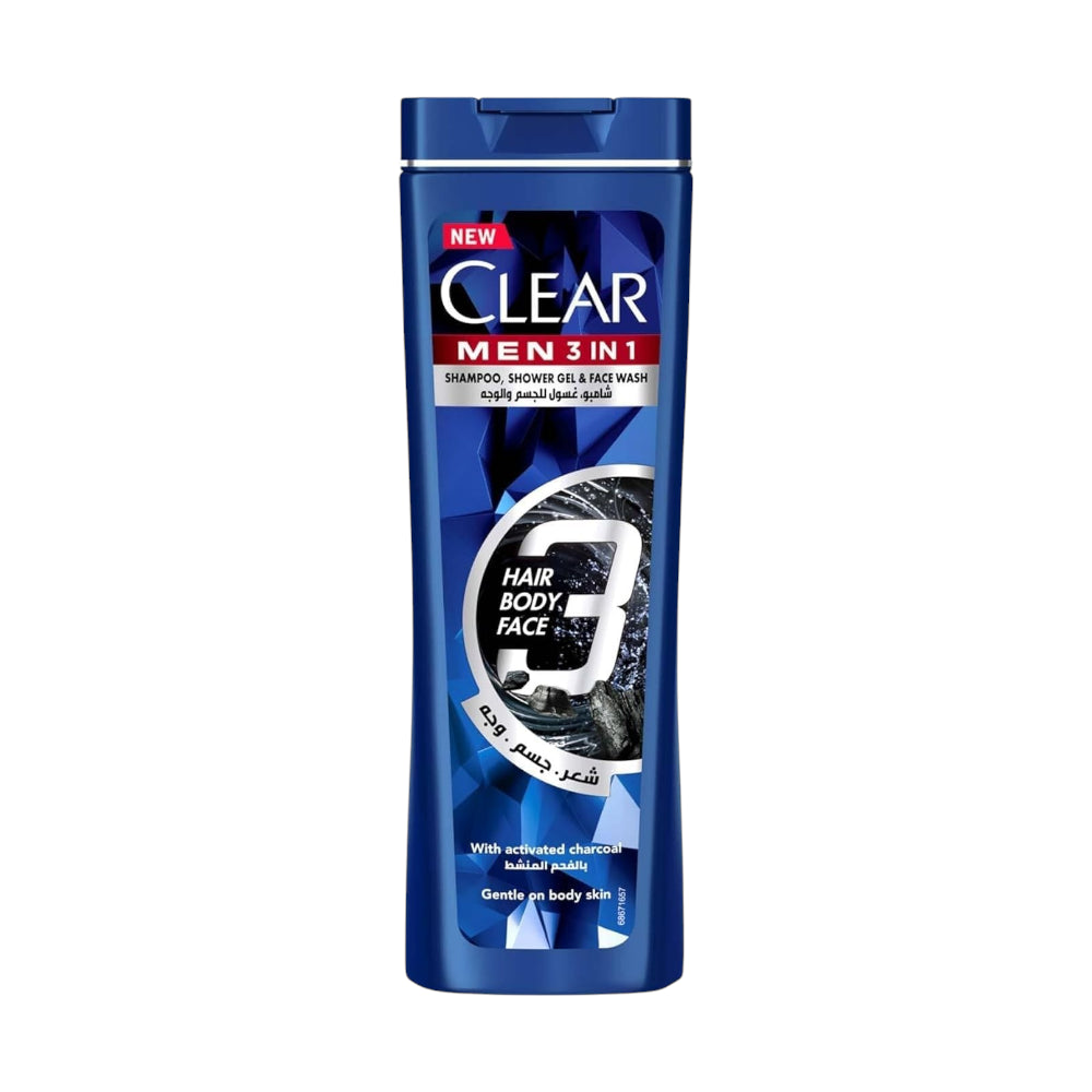 CLEAR MEN 3IN1 SHAMPOO WITH ACTIVATED CHARCOAL 360ML
