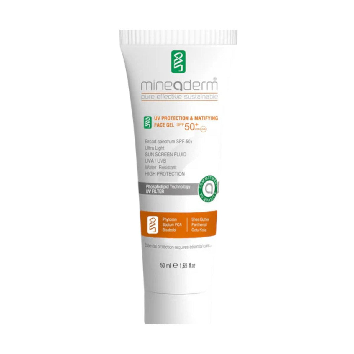 MINEADERM SUNSCREEN UV PROTECTION & MATIFYING FACE GEL SPF50+ 50ML
