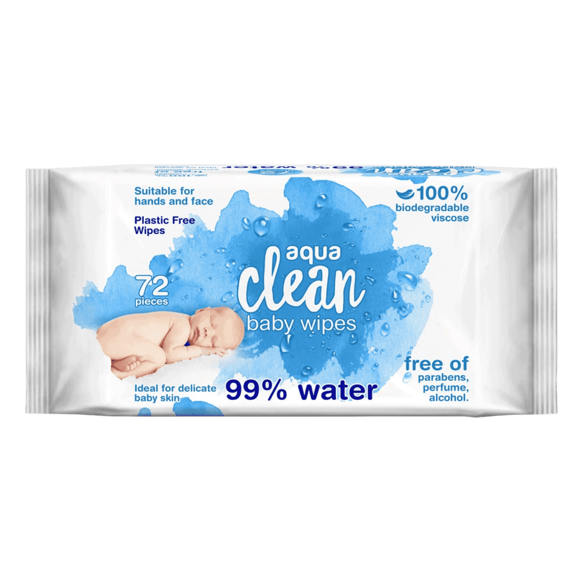 AQUA CLEAN WATER WIPES 72 PCS