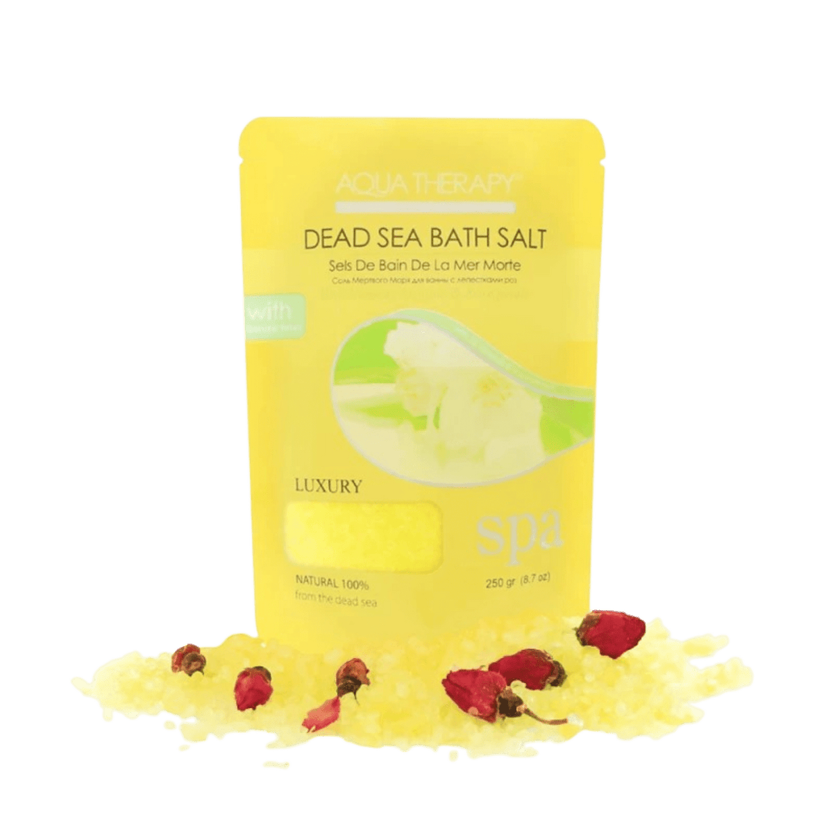 AQUA THERAPY DEAD SEA BATH SALT WITH JASMINE & ROSE PETALS 250G