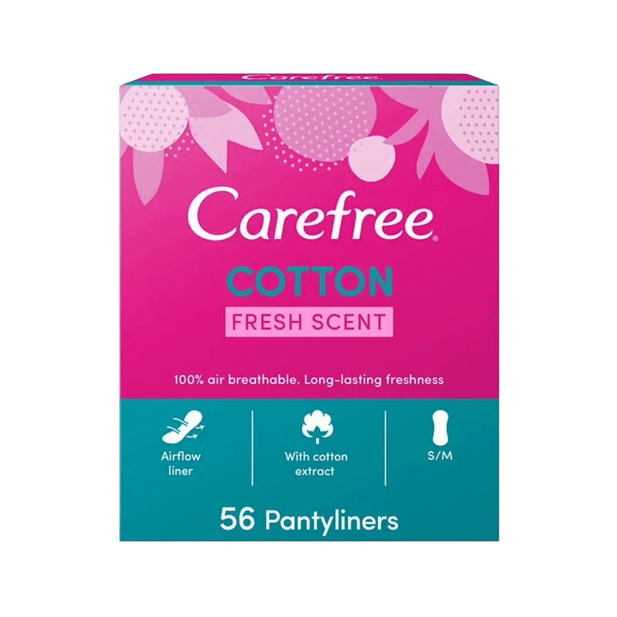 CAREFREE COTTON FEEL NORMAL FRESH SCENT 56PCS