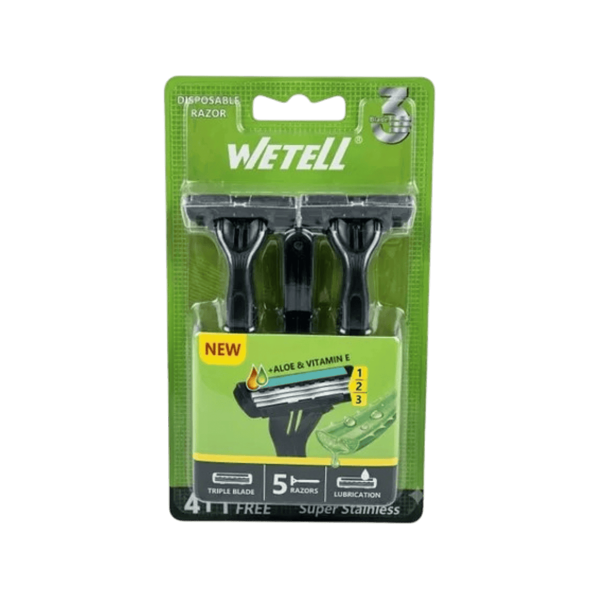 WETELL GREEN 3 BLADES 5 PCS