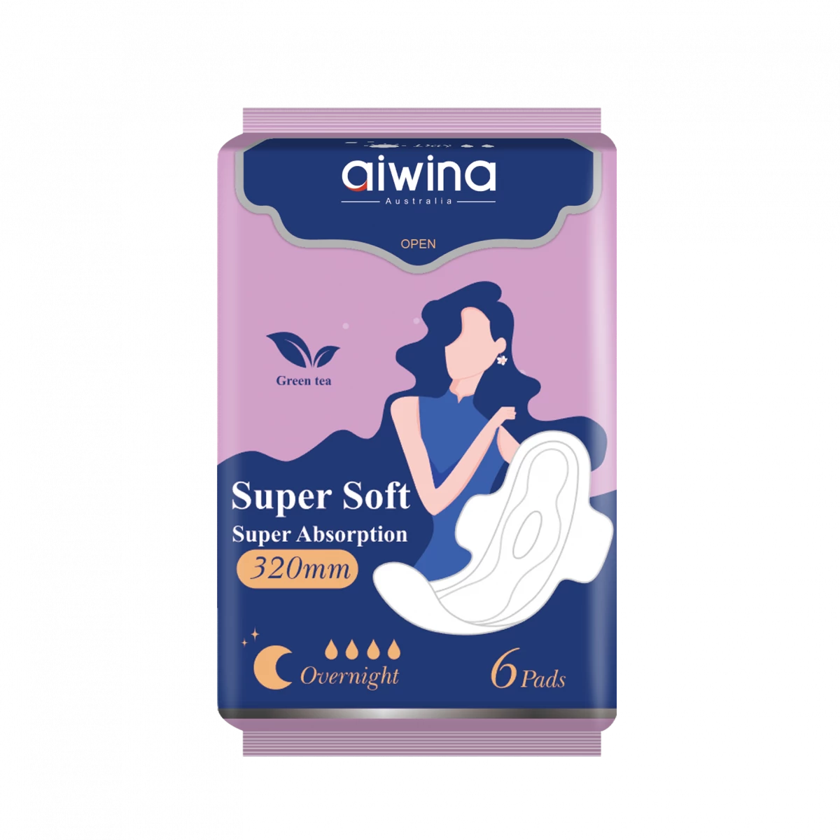 AIWINA SUPER SOFT OVERNIGHT PROTECTION 6PADS