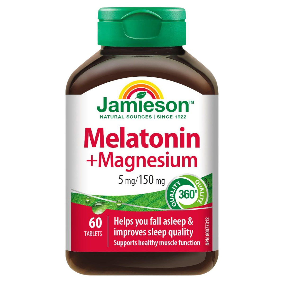 JAMIESON MELATONIN & MAGNESIUM 5MG/150MG 60TAB