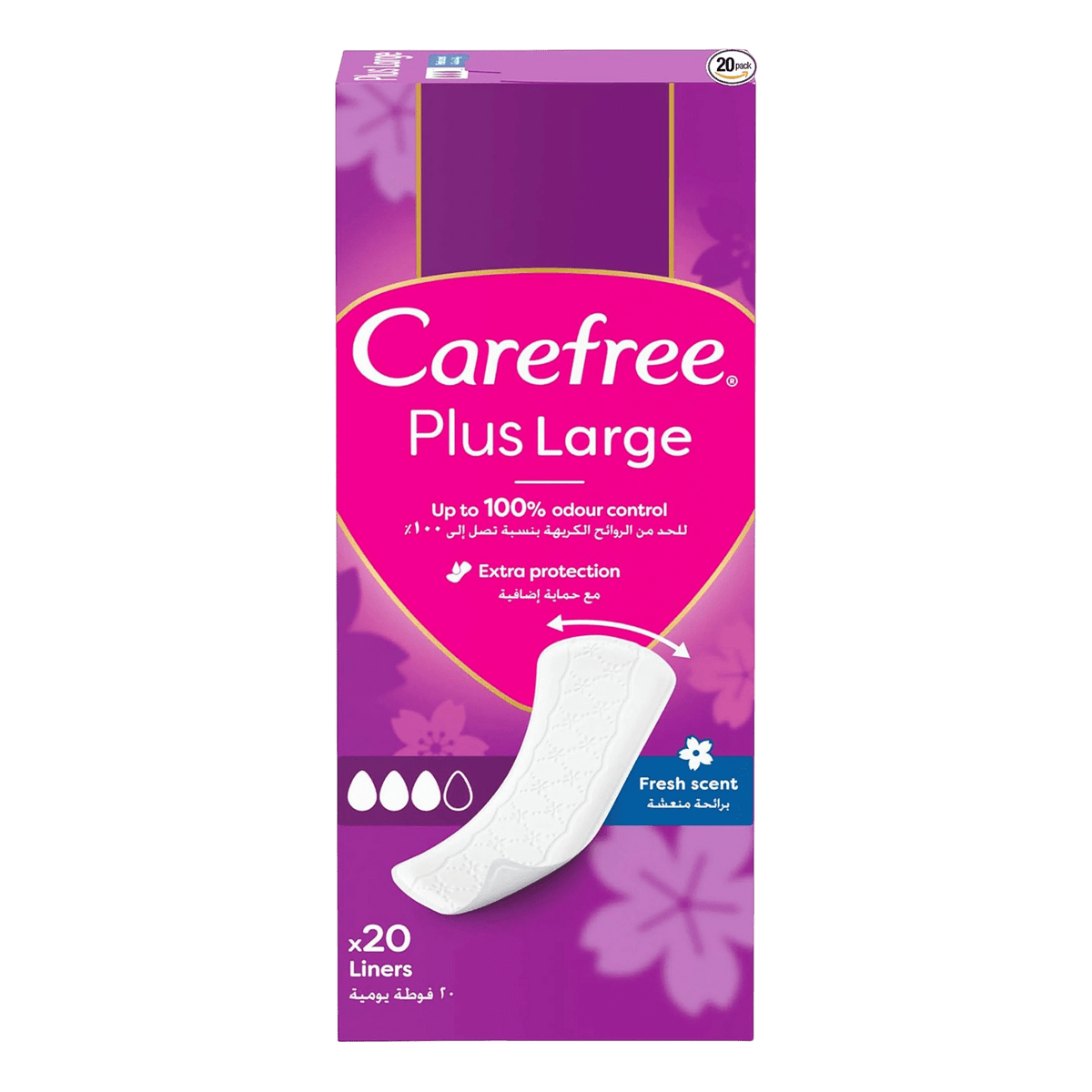 CAREFREE PLUS LARGE FRESH SCENT 20PCS