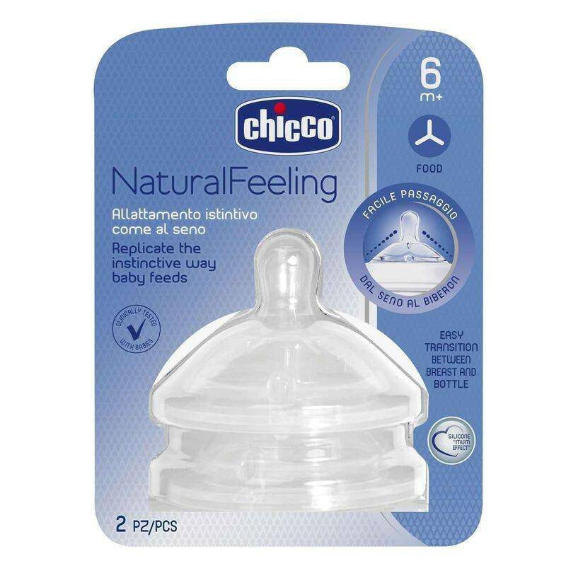CHICCO NATURAL FEELING FOOD FLOW TEAT 6M+ 2PCS