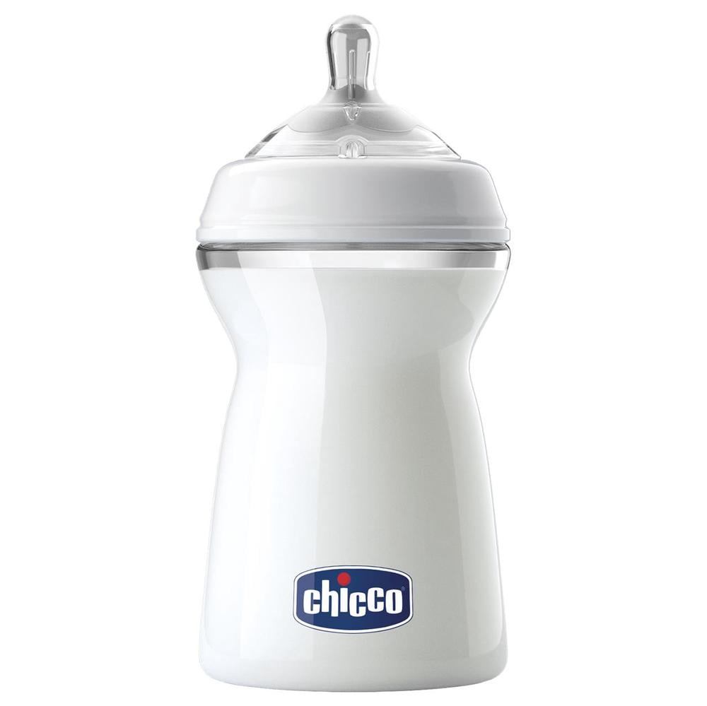 CHICCO NATURAL FEELING BOTTEL 6M+ 330ML WHITE