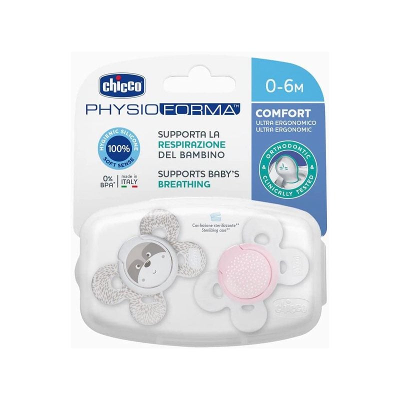 CHICCO PHYSIO COMFORT SOOTHER 2-6M 2PCS GIRL