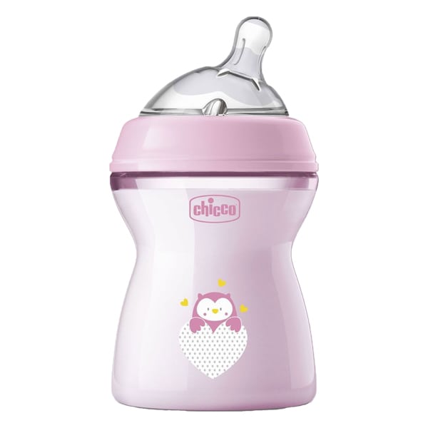 CHICCO NATURAL FEELING BOTTEL 2M+ 250ML PINK