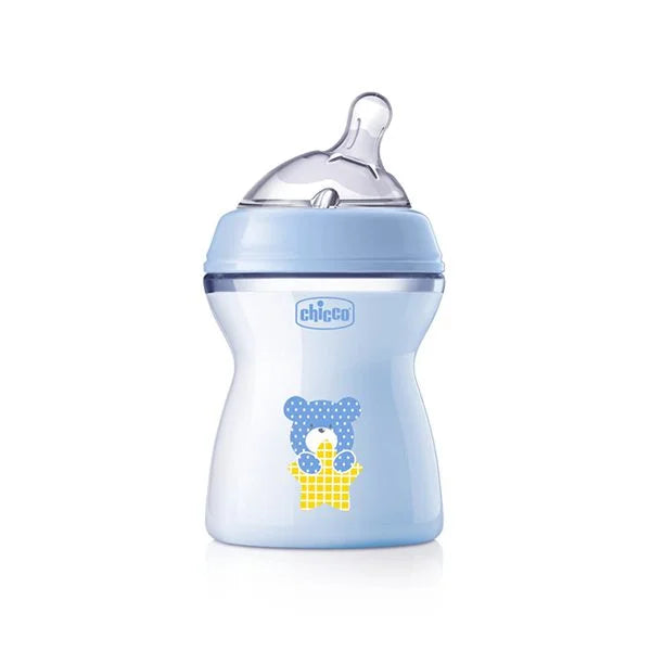 CHICCO NATURAL FEELING BOTTLE 2M+ 250ML BLUE