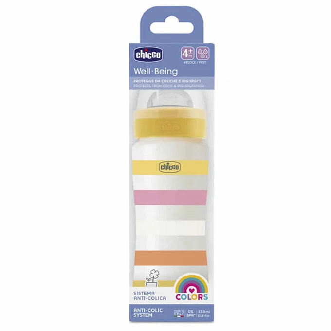 CHICCO WELL-BEING BOTTLE COLORS YELLOW 4M+ 330ML
