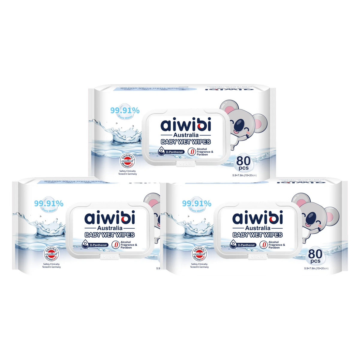 AIWIBI BABY PURE WATER WIPES 80PCS*3 OFFER
