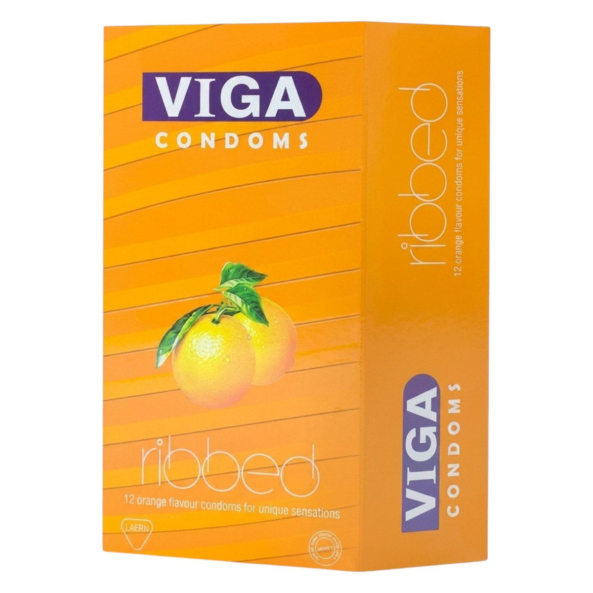 VIGA CONDOMS ORANGE RIBBED 12PCS