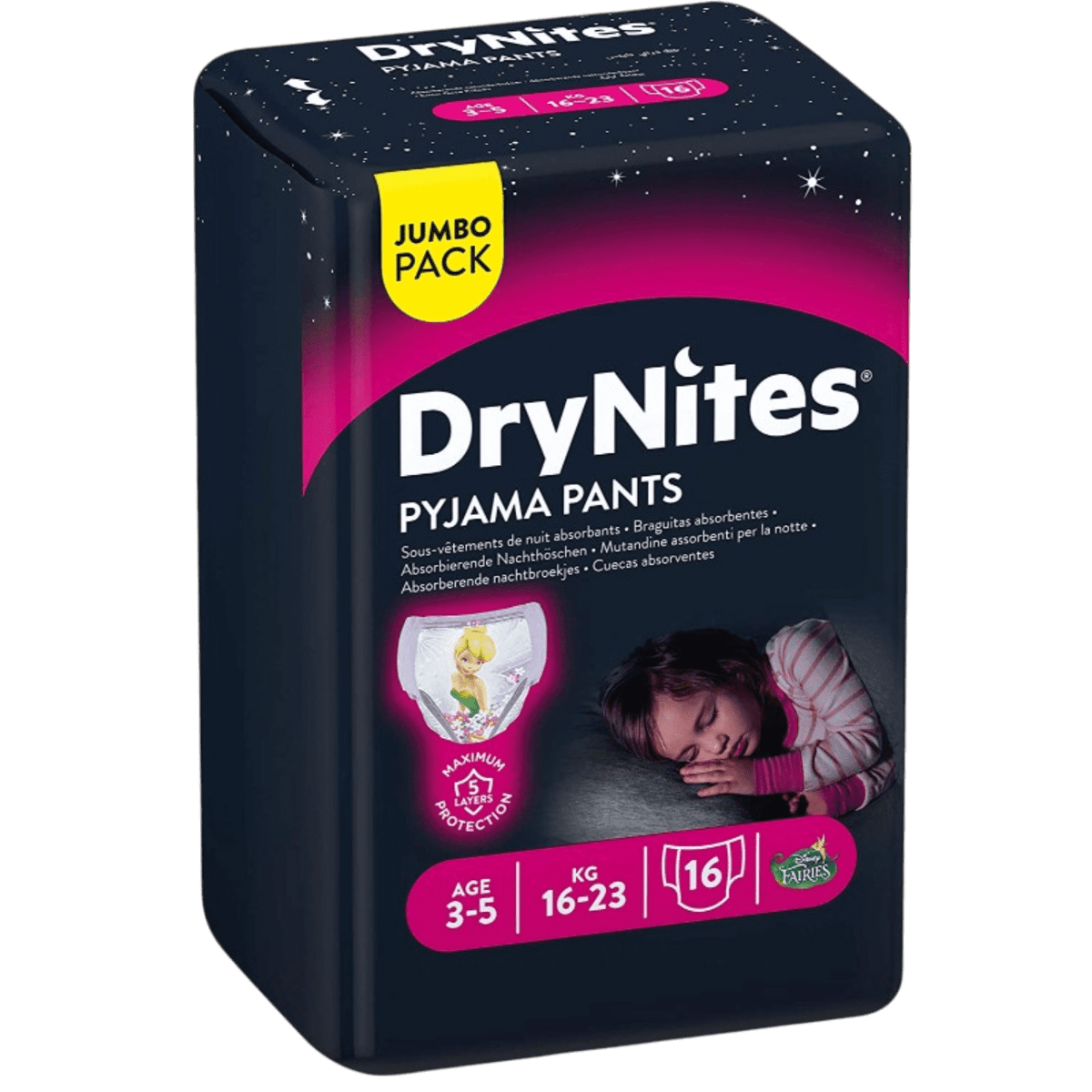 DRYNITES GIRLE 3-5YRS 16-23KG 16 DIAPERS