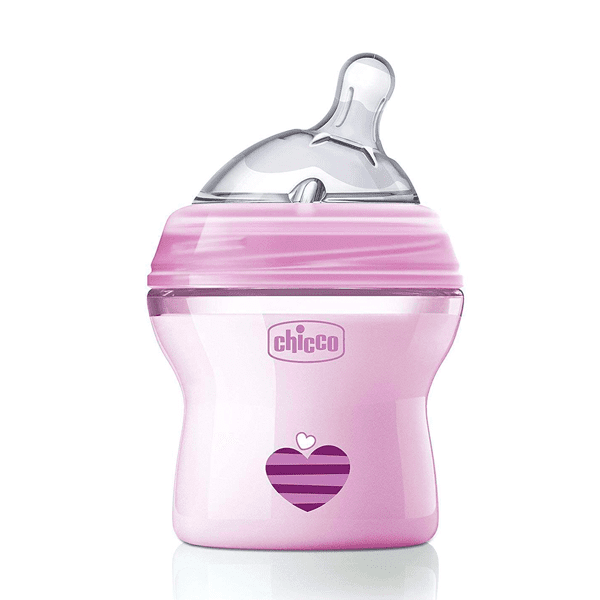 CHICCO NATURAL FEELING BOTTLE 0M+ 150ML PINK