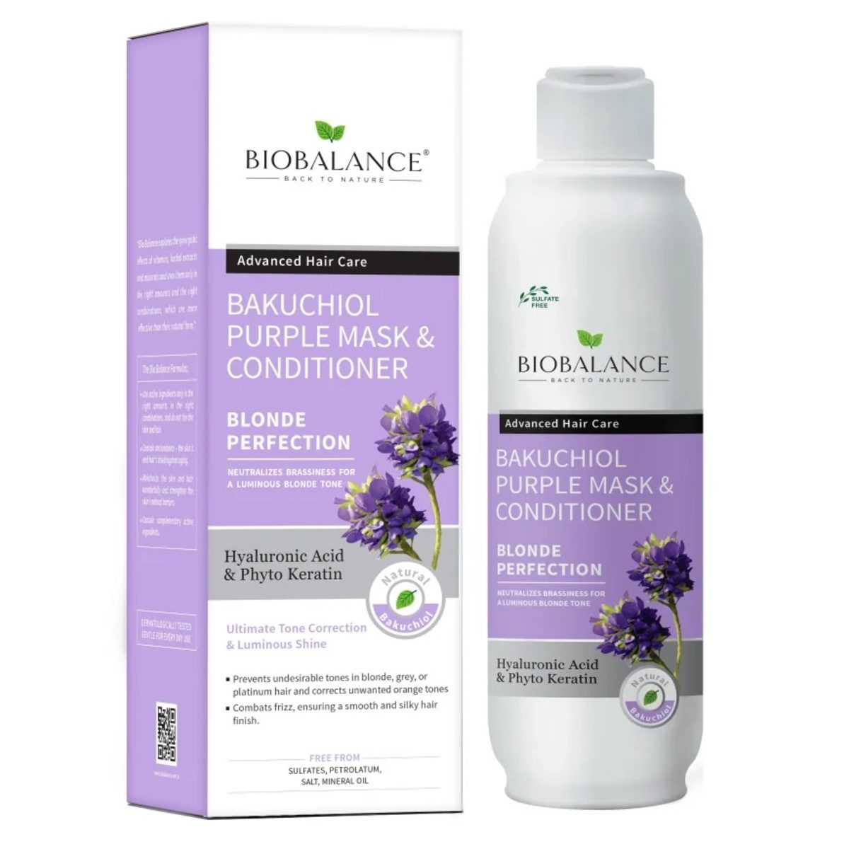 BIO BALANCE BAKUCHIOL PURPLE MASK & CONDITIONER 330ML