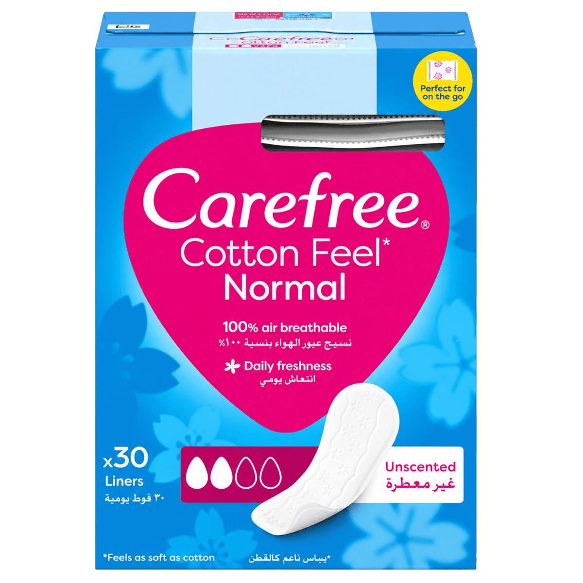 CAREFREE COTTON FEEL NORMAL UNSCENTED 30PCS