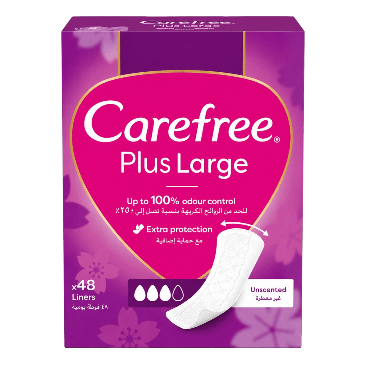 CAREFREE PLUS LARGE FRESH UNSCENTED 48PCS
