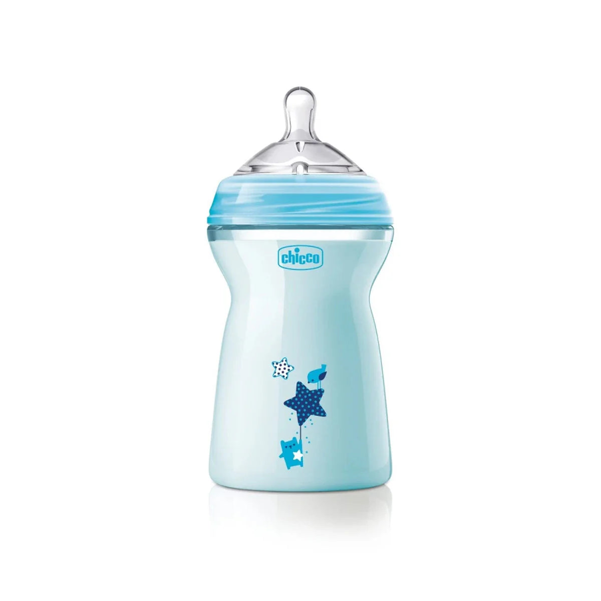 CHICCO NATURAL FEELING BOTTEL 6M+ 330ML BLUE