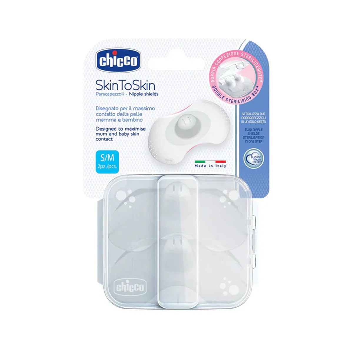 CHICCO NIPPLE SHIELDS SILICON S-M