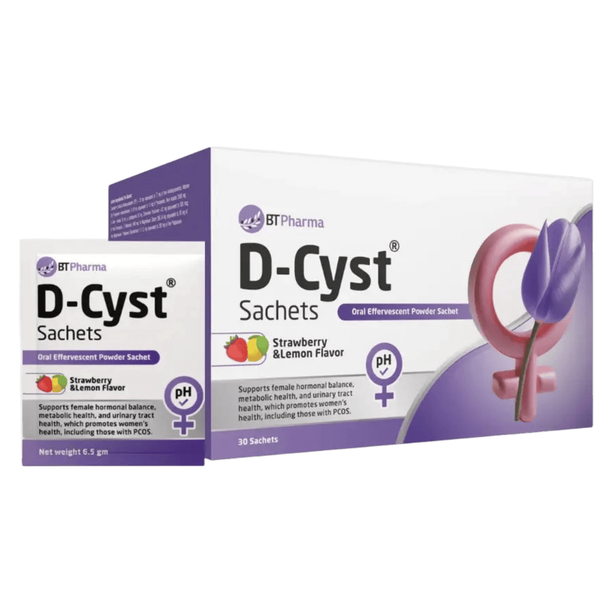BT PHARMA D-CYST STRAWBERRY & LEMON 30 SACH