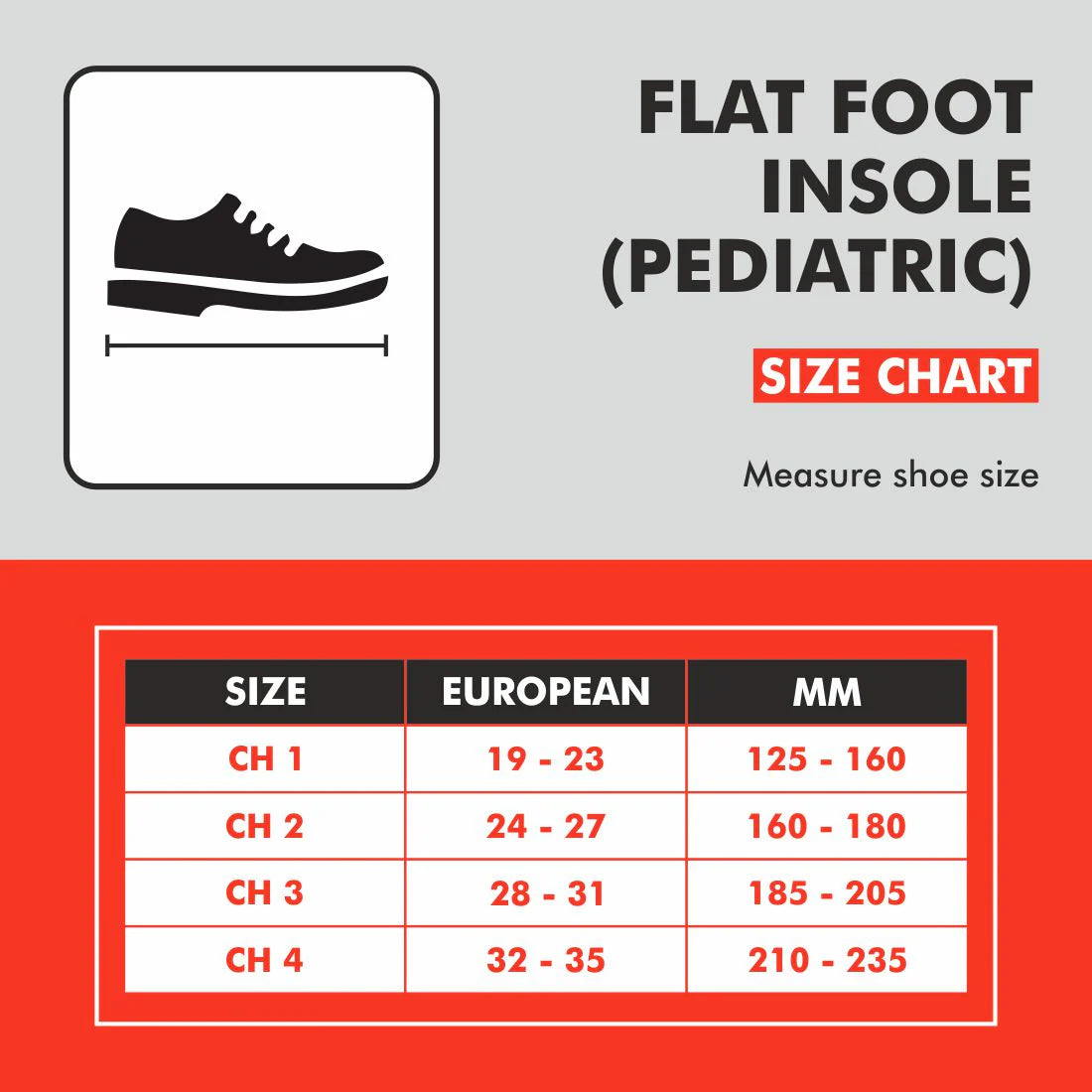 SAMSON FLAT FOOT INSOLE PEDIATRIC CH1 SIZE XXS (4017)