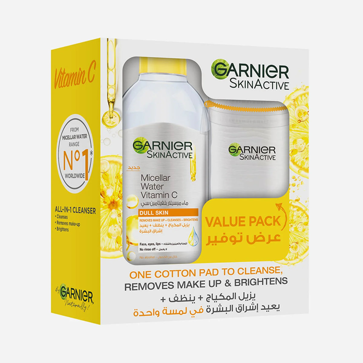 GARNIER MICELLAR CLEANSING VITAMIN C 400ML + COTTON