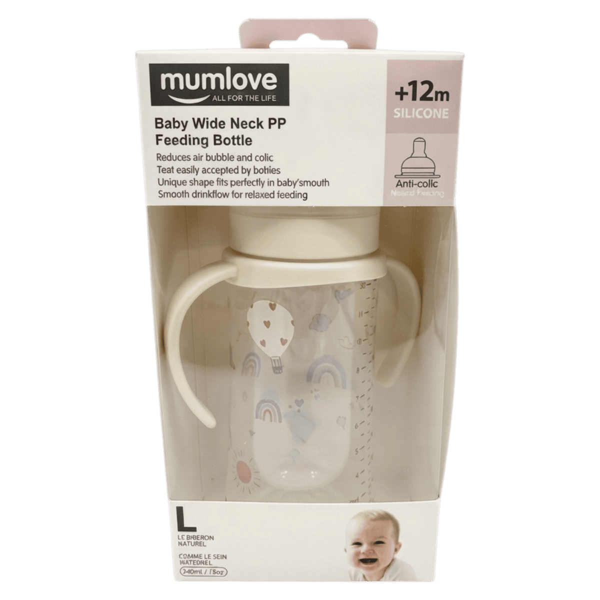 MUMLOVE ANTI-COLIC BOTTLE HANDLE 330ML +12M