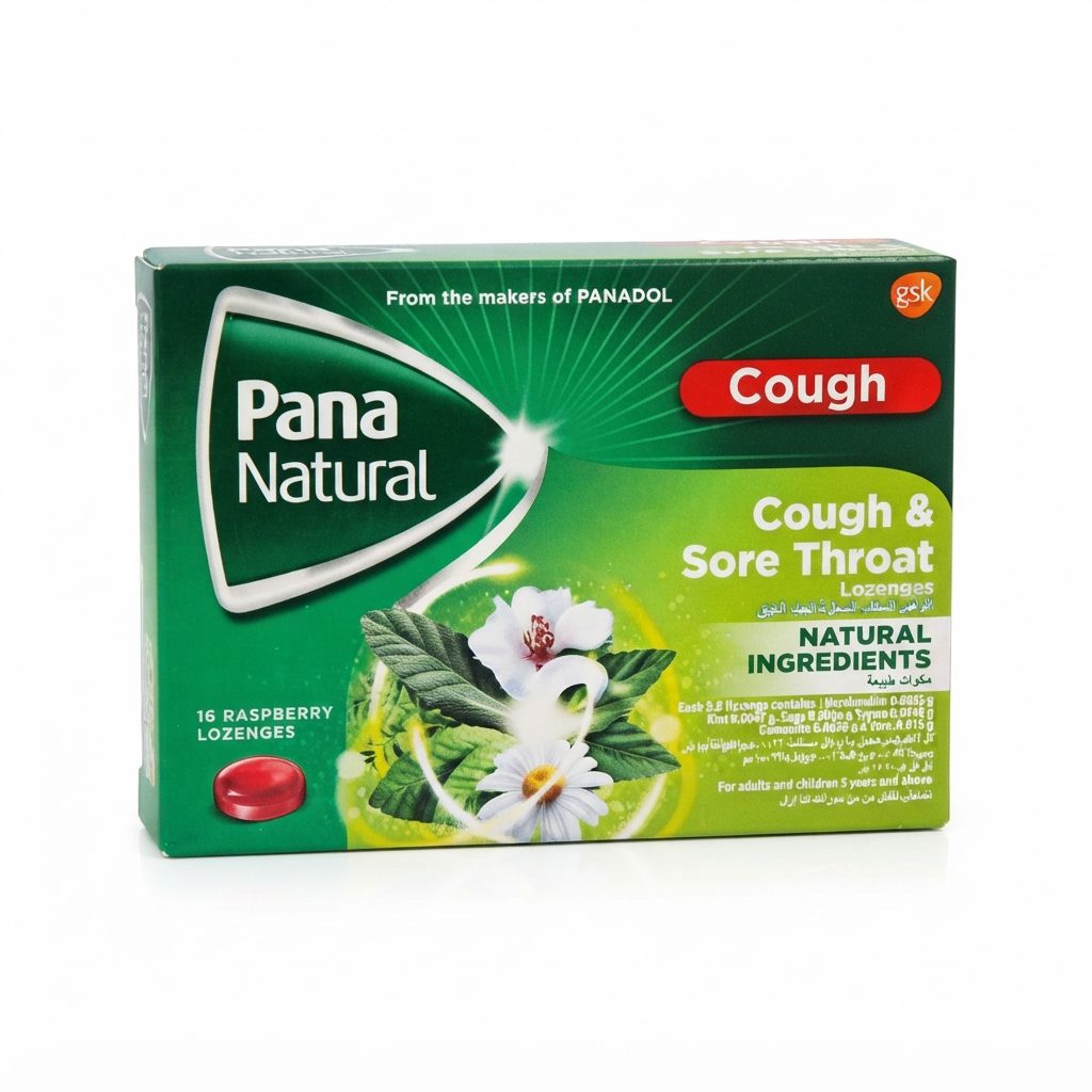 PANA NATURAL COUGH RASPBERRY LOZENGES 16TAB