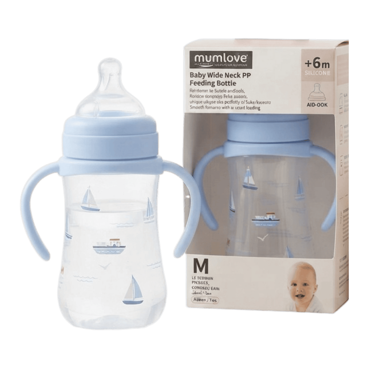 MUMLOVE ANTI-COLIC HANDLE BOTTLE 240ML +6M