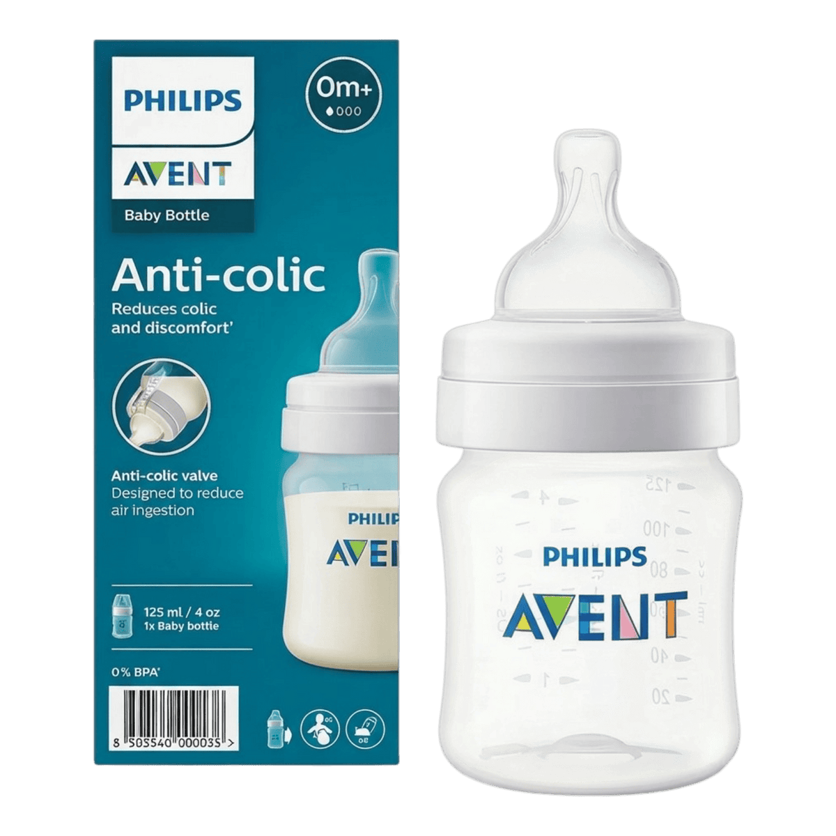 AVENT CLASSIC REDUCES COLIC& DISCOMFORT BOTTLE 0M+ 125ML