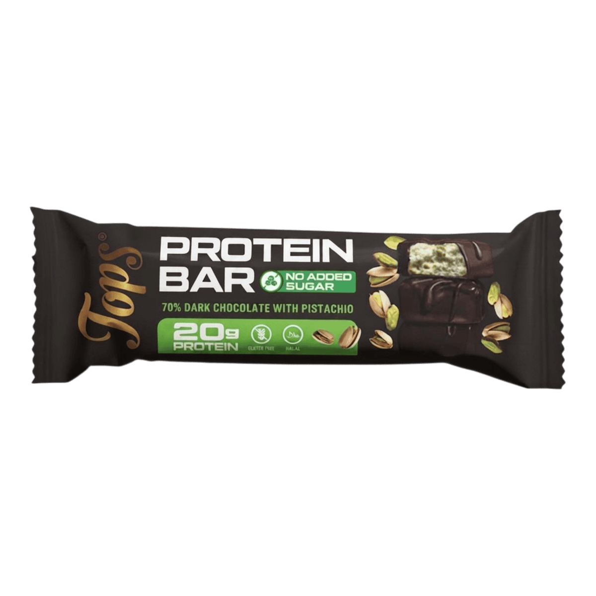 TOPS PROTEIN BAR PISTACHIO DARK CHOCOLATE 60G
