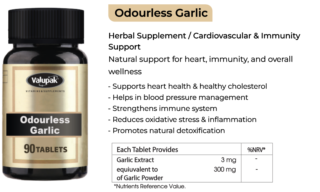 VALUPAK ODOURLESS GARLIC 90TAB