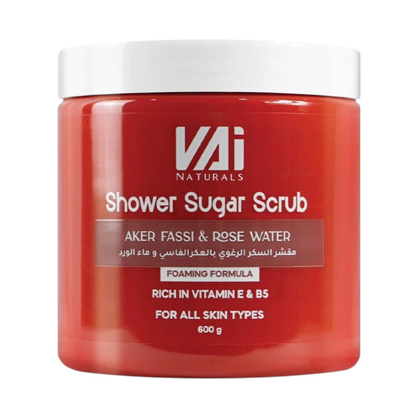 VAI NATURALS SHOWER SUGAR SCRUB AKER FASSI&ROSE WATER 600G