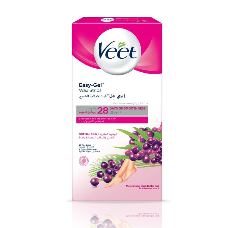 VEET HAIR REMOVER WAX STRIPS FOR NORMAL SKIN 20PCS