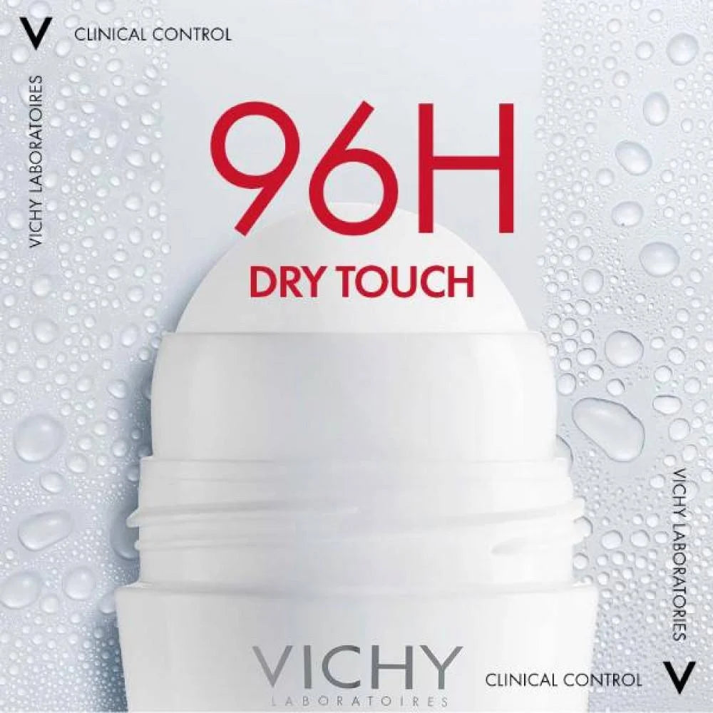 VICHY DEO CLINCAL CONTROL 96H WOMEN ROLL ON 50ML - WHITE
