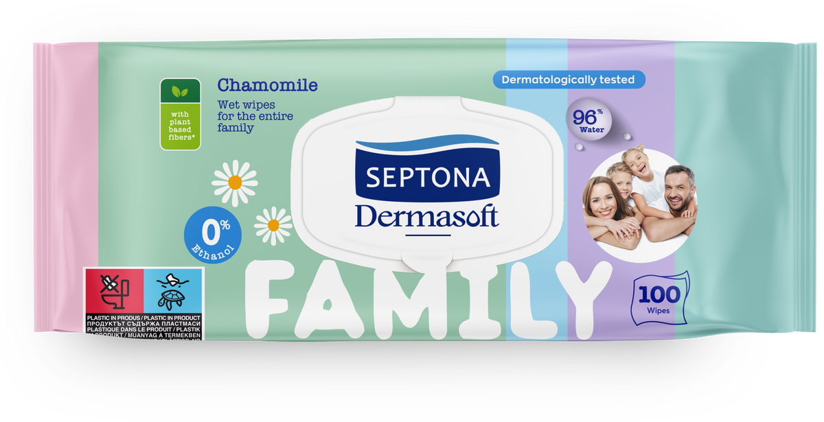 SEPTONA FAMILY WIPES 96% WATER 100PCS