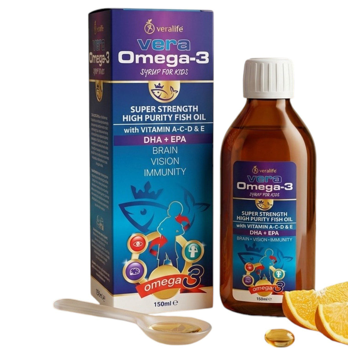 VERA OMEGA-3 WITH ORANGE FLAVOR SYR 150ML