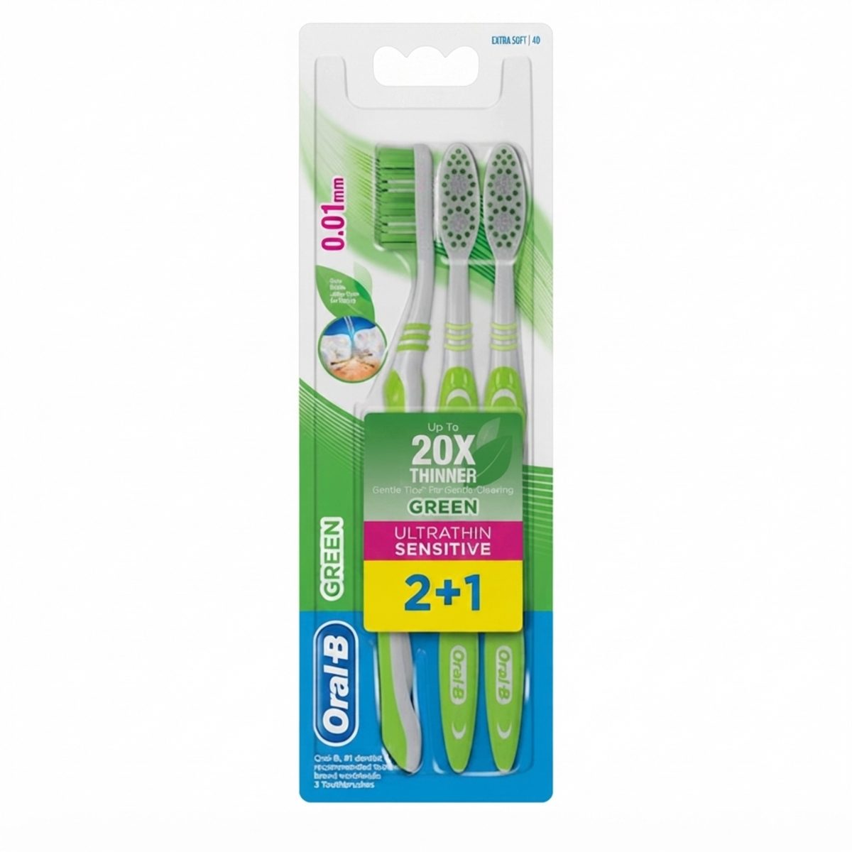 ORAL-B ULTRATHIN SENSITIVE EXTRA SOFT T.B 0.1MM 2+1