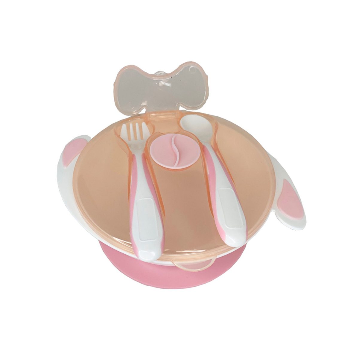 MUMLOVE BABY SUCTION POEI صحن مع ملعقه