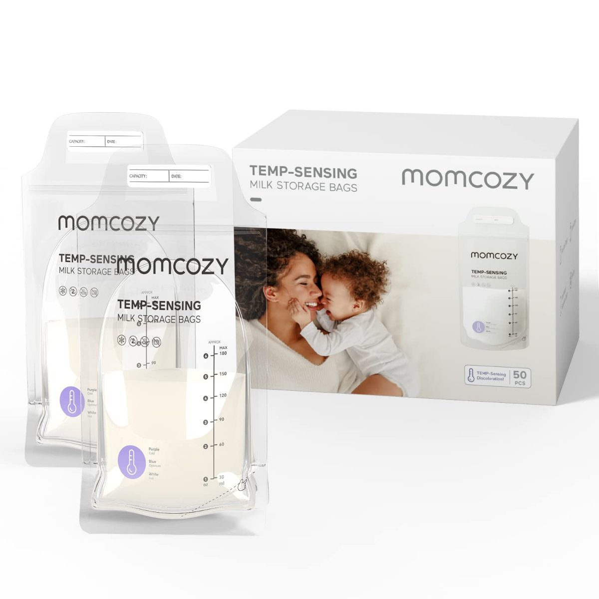 MOMCOZY TEMP-SENSING MILK STORAGE BAGS 50PCS