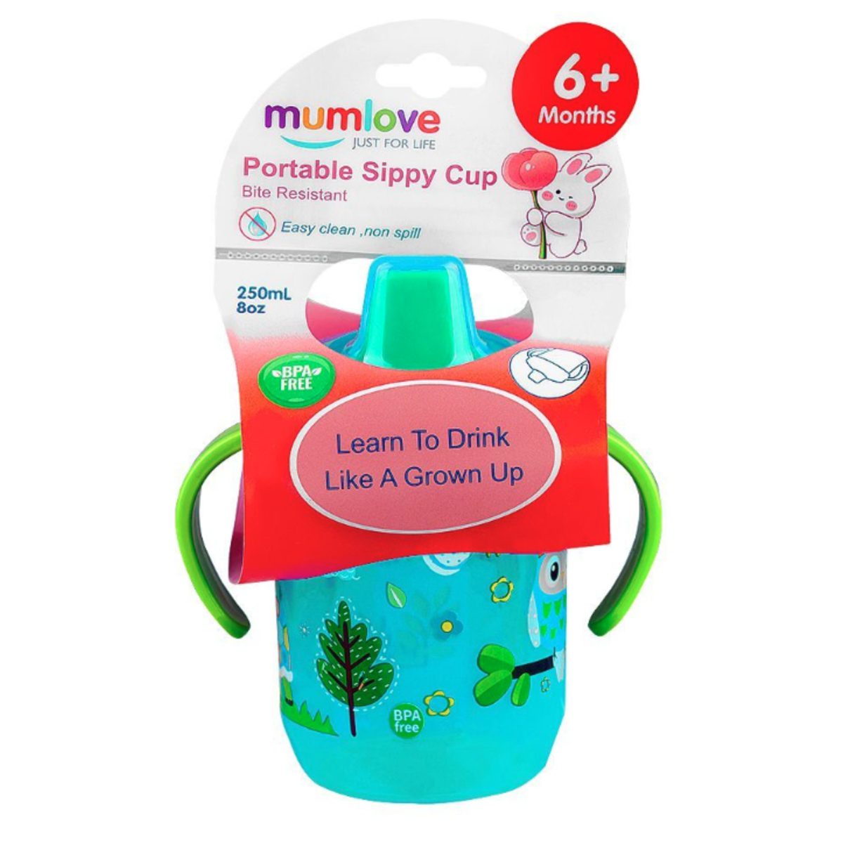 MUMLOVE 250ML كاسه مع يد ملون